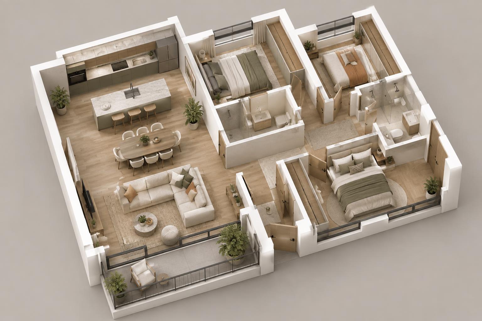 Example 3D house floor plan